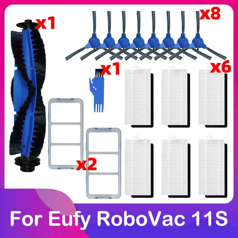 Подходит для Eufy Robovac 11S Plus 35C 30 30C 15C 12 25C Робот-пылесос Основной ролик Боковая щетка Предварительный фильтр HEPA-фильтр Запасные части Запчасти для бытовой техники