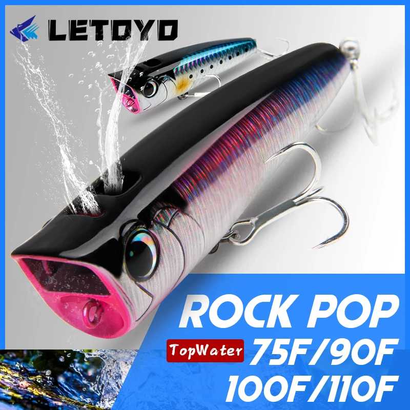 LETOYO Topwater Popper 8,5-30 г плавающие искусственные твердые приманки в стиле рок-поп для окуня, окуня, щуки, рыболовная приманка Для рыбалки