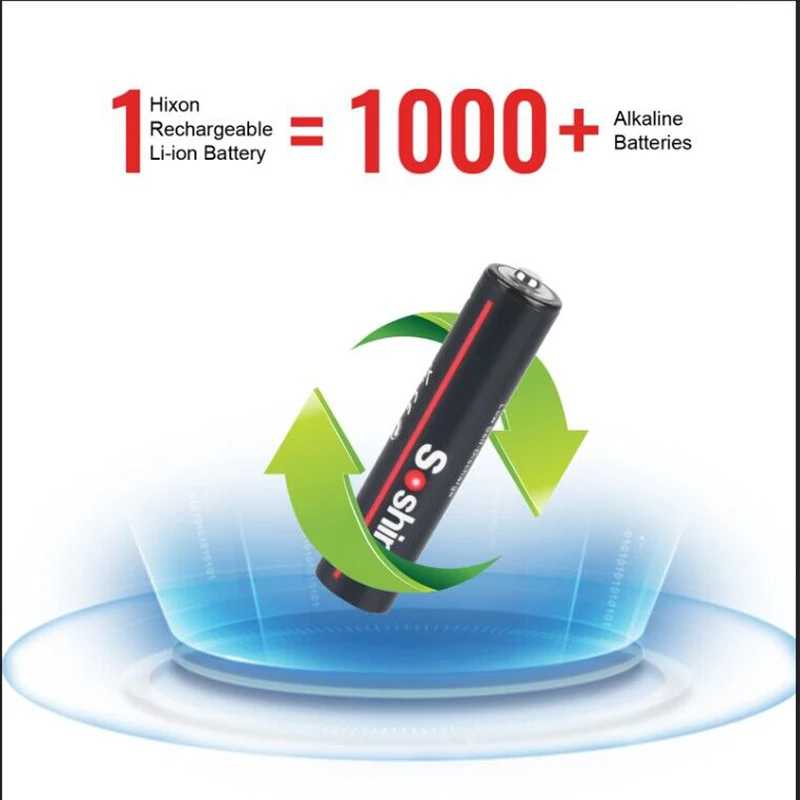 Фотография №4 товара Soshine USB 1100 МВтч литиевые батареи 1,5 В AAA 1100