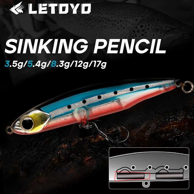LETOYO тонущий карандаш 17 г 12 г-3,5 г искусственная приманка жесткие приманки форель окунь приманки воблеры для ловли щуки приманка спиннинговая приманка Для рыбалки