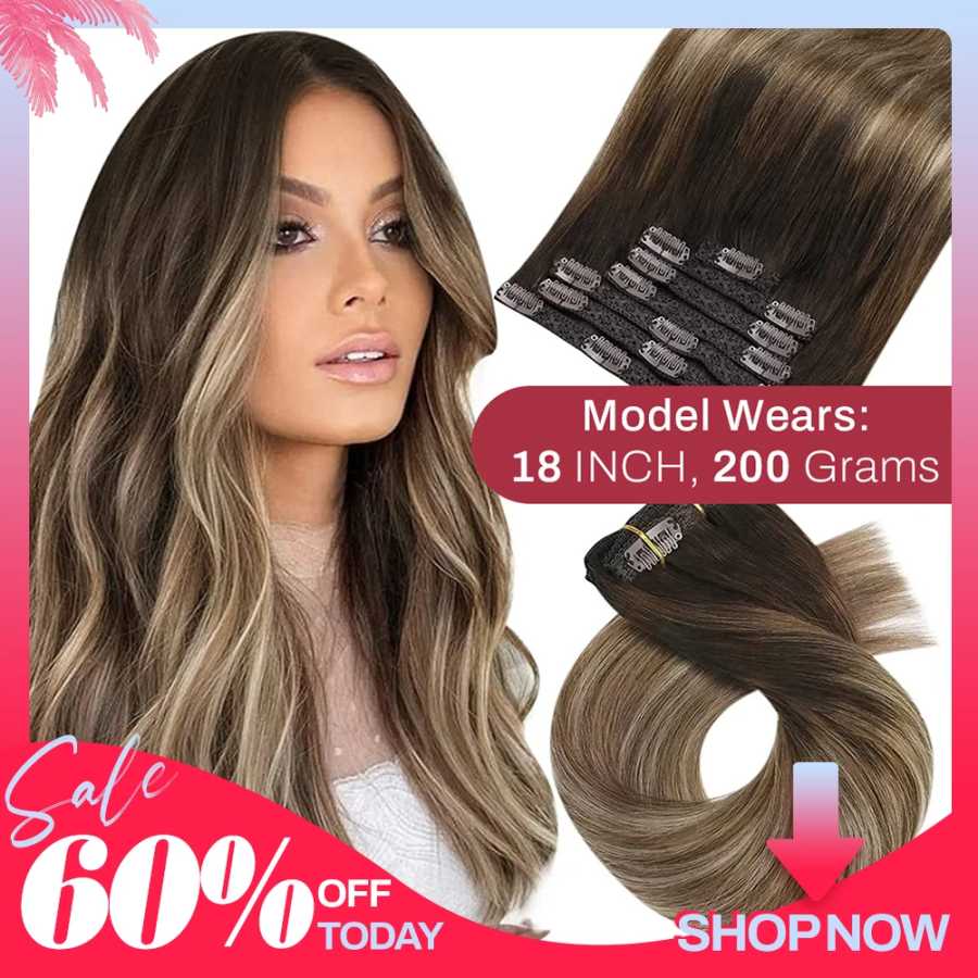 Горячая распродажа Moresoo Clip in Hair Extensions Натуральные натуральные волосы Remy Straight Set 5 и 7 шт. Бразильские заколки для наращивания человеческих волос Человеческие волосы (для блондинов)