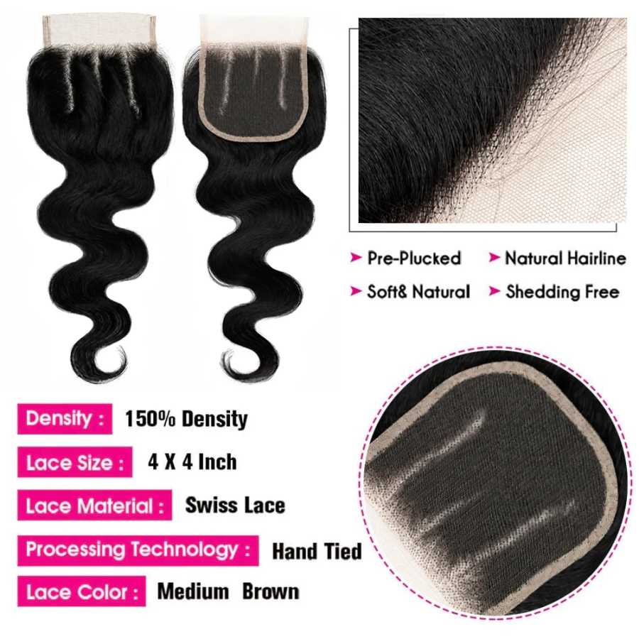 Фотография №1 товара Наборы волос Body Wave из 100% натуральных человеческих волос с