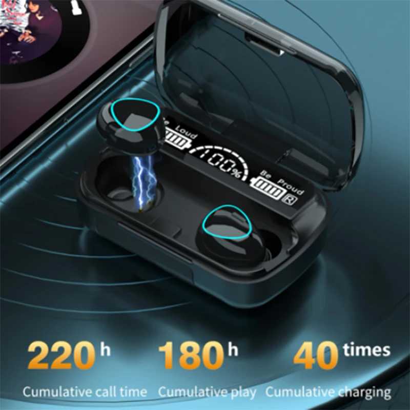 Фотография №2 товара Беспроводные наушники M10 TWS, Bluetooth-гарнитура, внутриканальные наушники, стереозвук 9D Hi-Fi