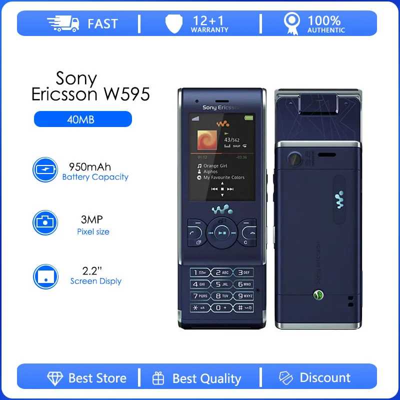Sony Ericsson W595 Восстановленный-Оригинальный разблокированный W595 FM-радио МП камера хорошее качество сотовый телефон Бесплатная доставка Б/У и восстановленные телефоны