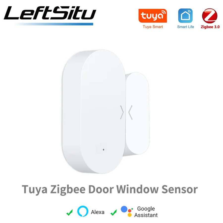 Датчик открытия двери/окна Tuya Zigbee для умного дома, сигнализация от взлома, совместим с Tuya Smart, Alexa, Google Home, Smart Life Доступ к автоматизации здания