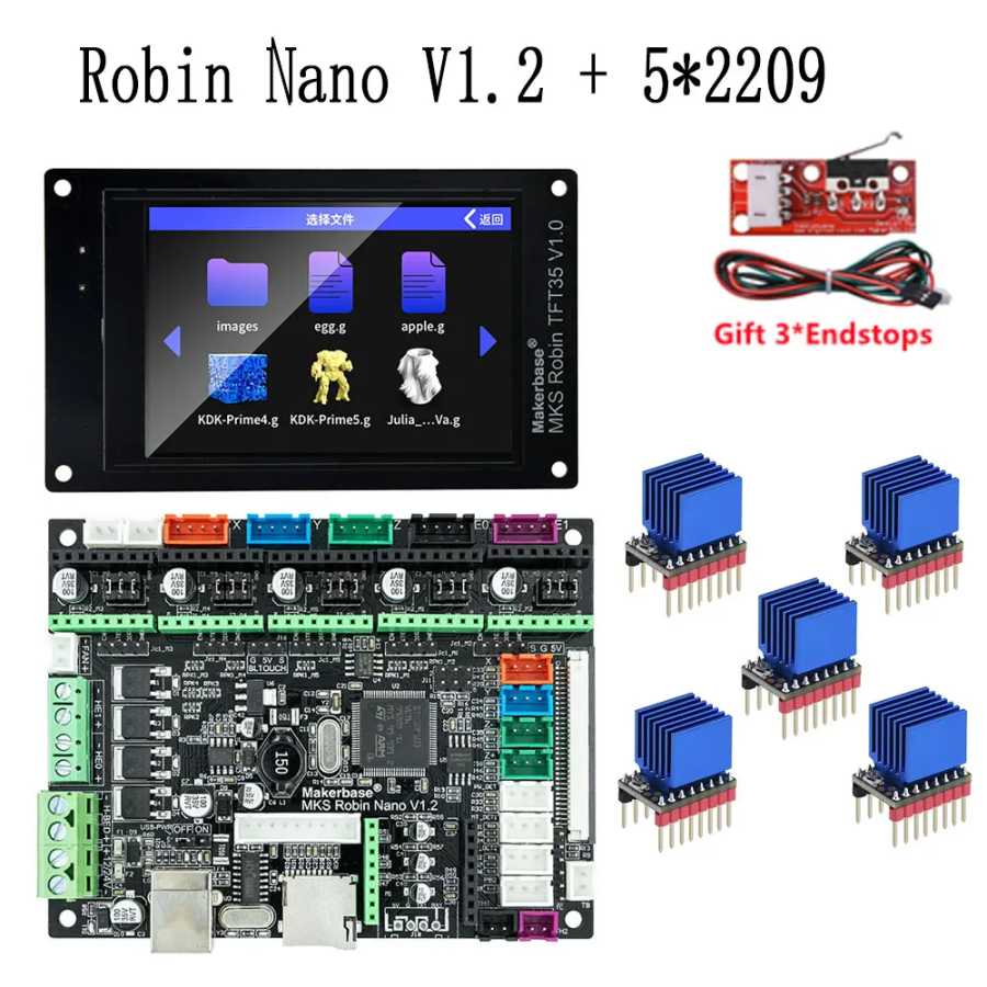 Материнская плата MAKERBASE MKS Robin Nano V3, плата управления 3D-принтером, 32-битный комплект контроллера TS35, сенсорный экран Robin Nano V1.2 Лазерный гравировальный станок и аксессуары