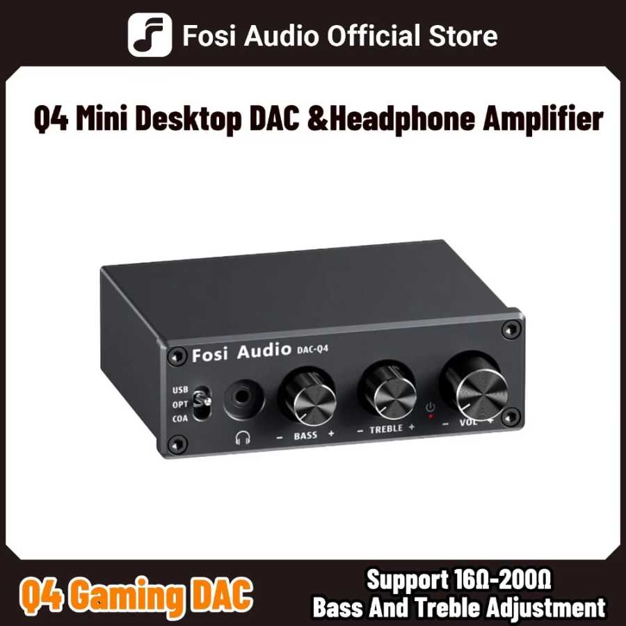 Fosi Audio Q4 Mini Stereo USB игровой ЦАП и усилитель для наушников аудиоконвертер адаптер для дома/настольного компьютера/активных динамиков ТВ, аудио- и видеотехника