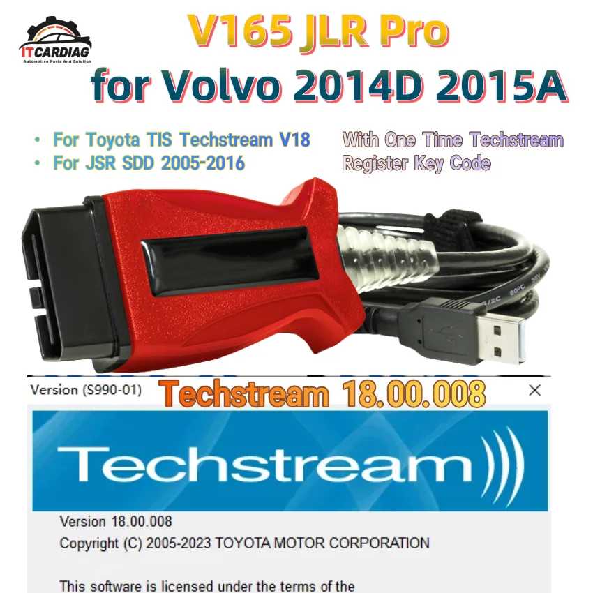 V165 V160 JSR JLR SDD для Volvo 2014D 2015A для Toyota TIS Techstream 18.00.008 J2534 OBD2 Кабель сканера Поддержка Till 2016 Инструмент для ремонта автомобилей