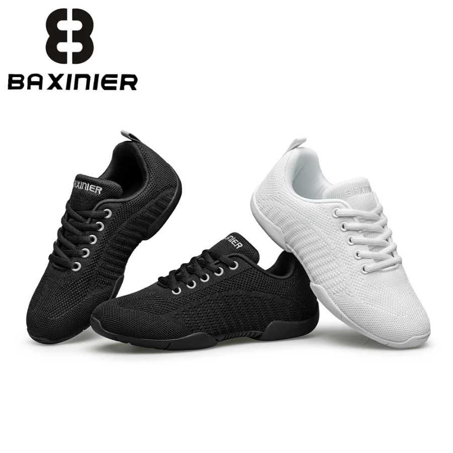 Черные кроссовки BAXINIER для девочек, дышащие детские тренировочные танцевальные туфли, легкие молодежные кроссовки для соревнований по чирлидингу Детская обувь
