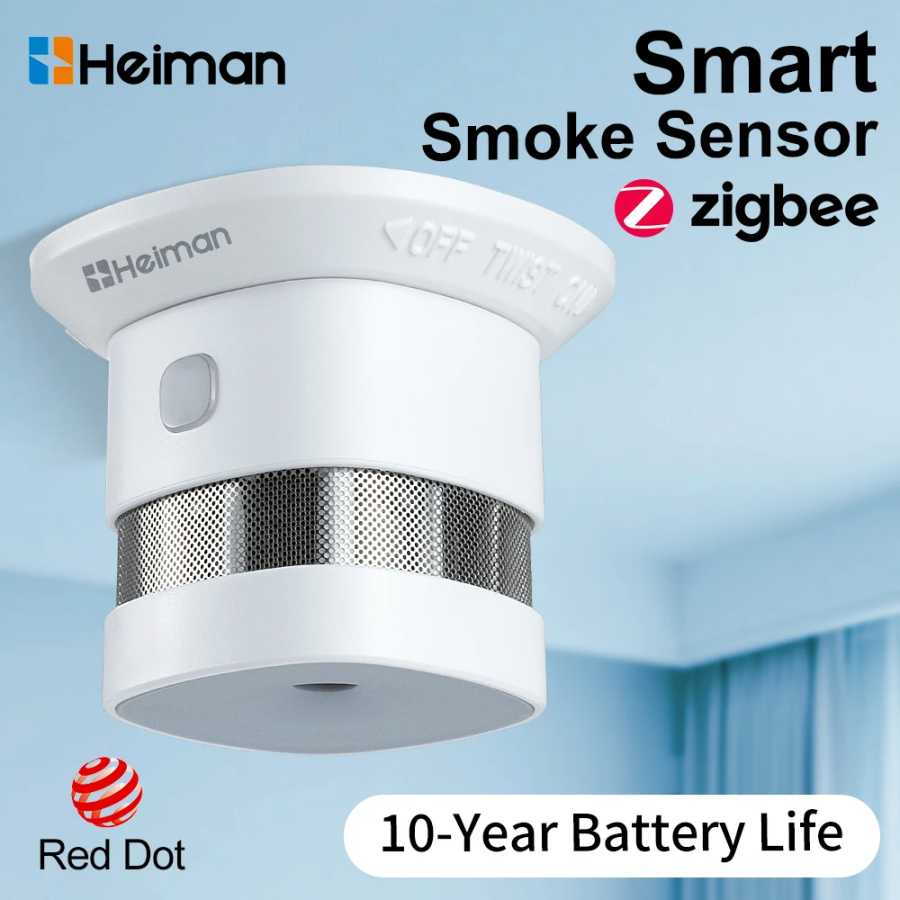 Детектор дыма HEIMAN Zigbee &mdash; датчик пожарной сигнализации, высокая чувствительность, система умного дома, защита, бесплатная доставка Умные системы общественной безопасности