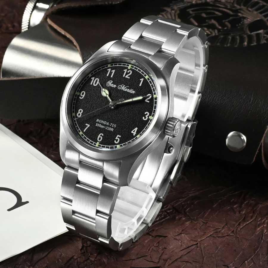 Фотография №3 товара Мужские часы San Martin Pilot, 37 мм, кварцевые часы, военные