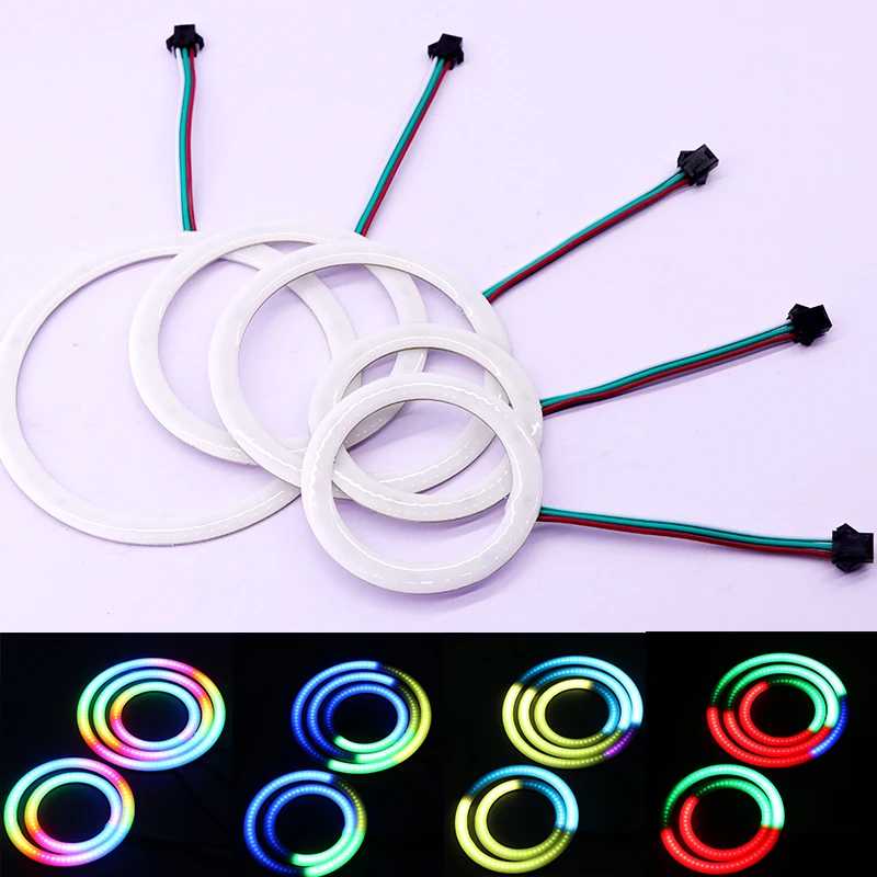 Фотография №4 товара Светодиодное кольцо COB 5В/12В WS2812 RGB с индивидуальной адресацией, со