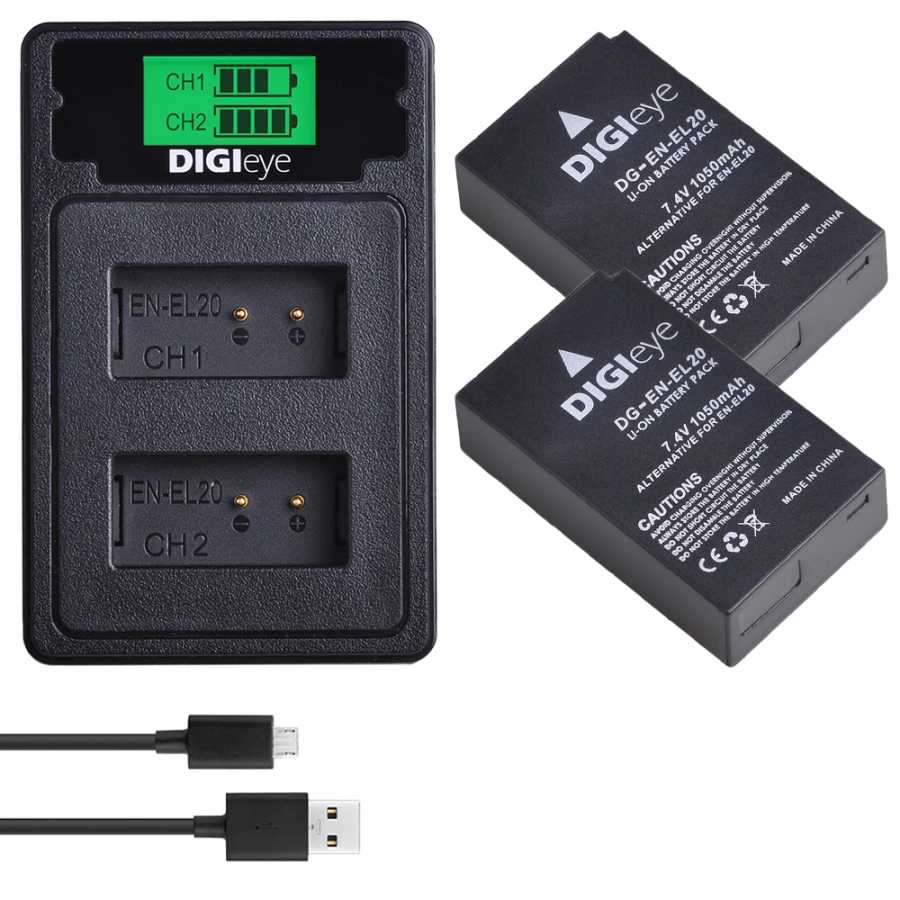 EN-EL20 EN-EL20A Аккумулятор + двойное зарядное устройство USB типа C для Nikon Coolpix P1000 Nikon 1 J1, J2, J3, S1 Nikon Coolpix A Аксессуары и запчасти