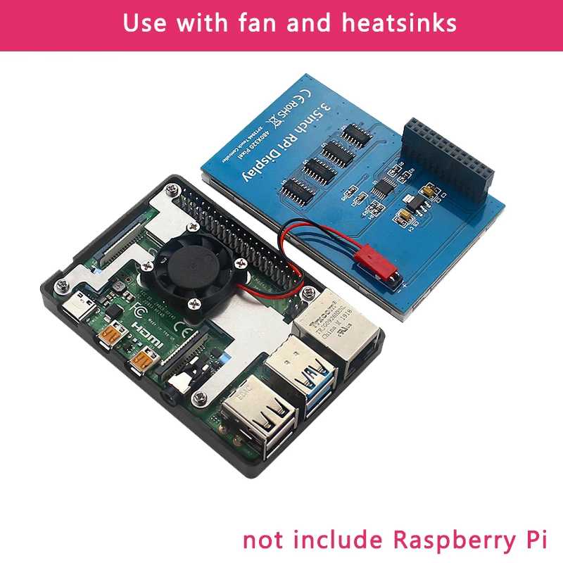 Фотография №3 товара Raspberry Pi 3.5 Сенсорный экран 480*320 ЖК-дисплей TFT Дополнительный охлаждающий