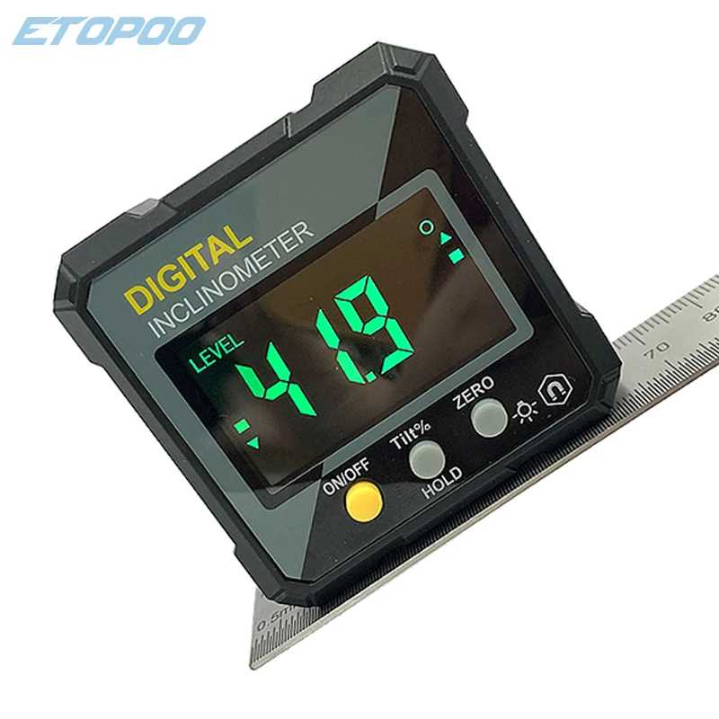 ETOPOO Цифровой электронный уровень Цифровой угол Fnder 4*90 &deg; Магнитный инклинометр, транспортир, прецизионный уровень для деревообработки Инструменты для измерения и анализа