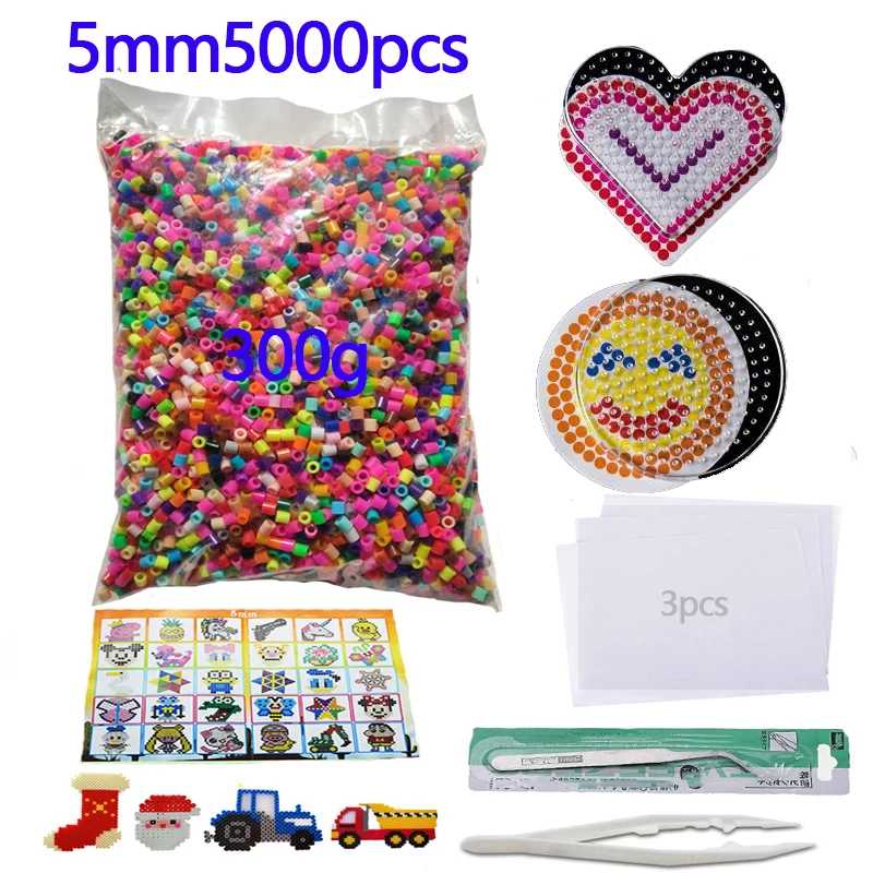 5000 шт. большие 5 мм бусины Hama (2 шаблона + 3 железной бумаги + 2 пинцета) мини-бусины с предохранителем Hama Diy детские развивающие игрушки Игры и головоломки