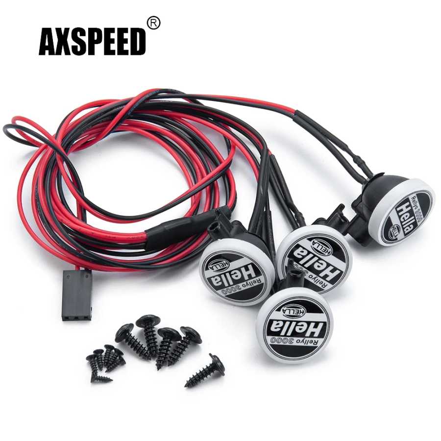 Светодиодные фонари AXSPEED (2/4 шт.) с круглыми пластиковыми колпаками для радиоуправляемых краулеров TRX-4, Axial SCX10, Tamiya CC01, D90, TF2 масштаба 1:10 &ndash; запчасти для тюнинга Радиоуправляемые игрушки