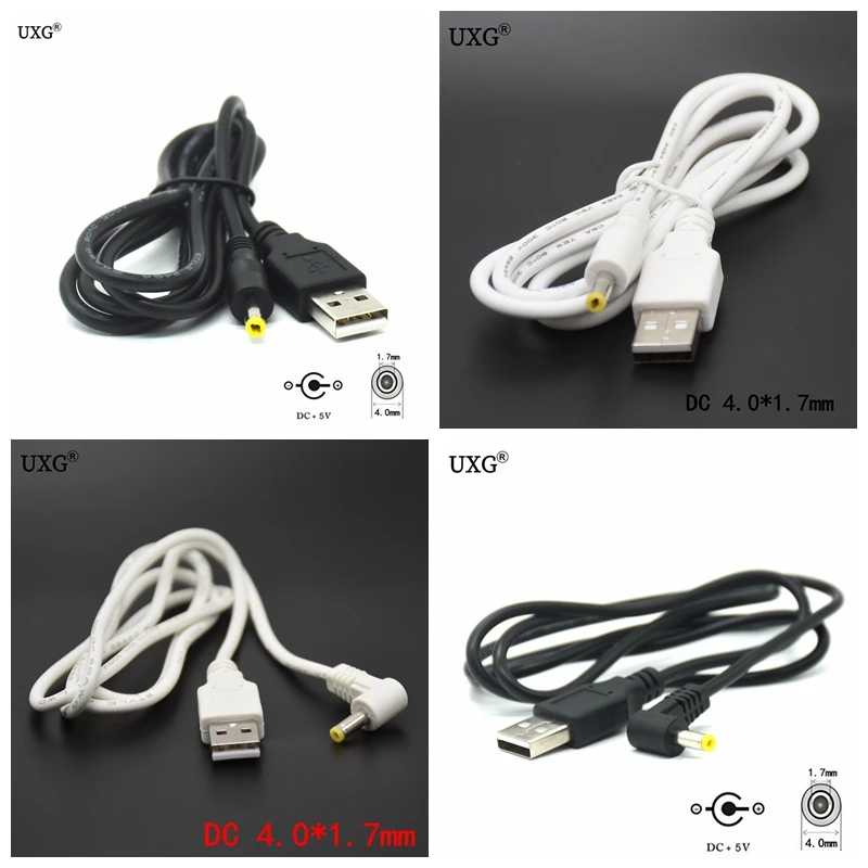 Разъем питания постоянного тока USB преобразователь в 4,0*1,7 мм/DC 4,0x1,7 Белый Черный L-образный прямоугольный разъем со шнуром соединительный кабель Компьютерная периферия