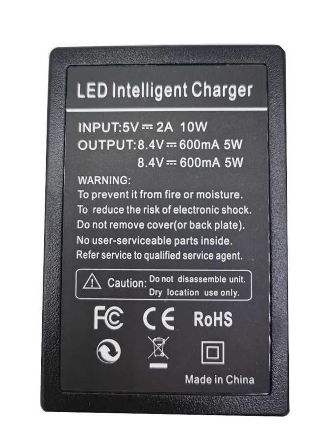 Фотография №1 товара Двойное зарядное устройство LP-E6 Type-C LCD с USB на Micro