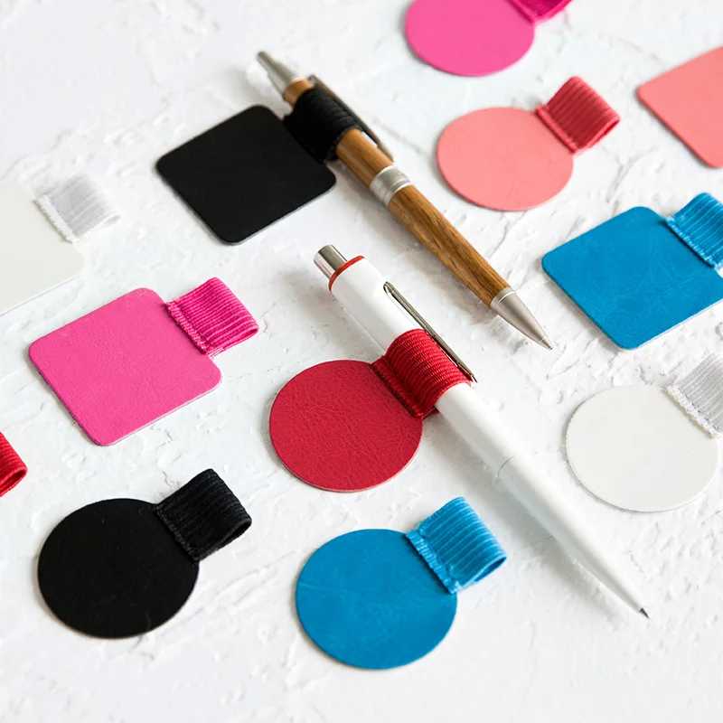 Креативные аксессуары для ноутбуков Moleskine, самоклеящиеся кожаные ремни с зажимами для ручек, этот резиновый держатель для ручек, кольцо для ручек, петли для ручек Офисные расходные принадлежности