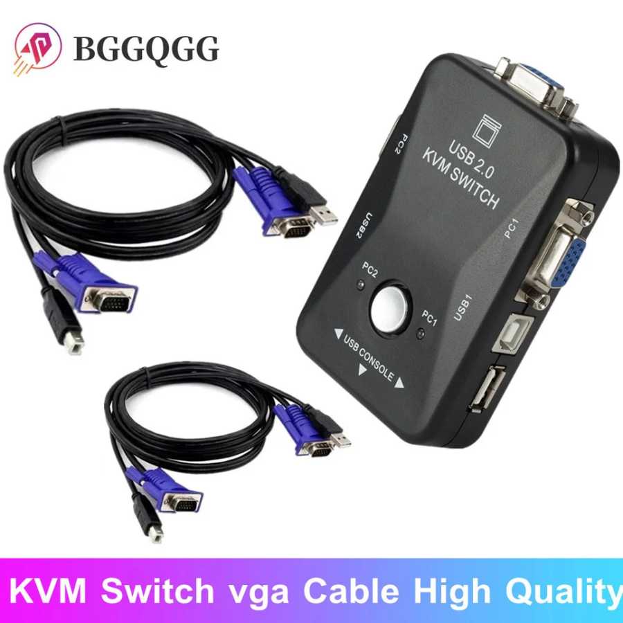 BGGQGG KVM-переключатель vga-кабель USB 2,0 vga-разветвитель для USB-ключей, клавиатуры, мыши, адаптера монитора, USB-переключатель принтера, высокое качество Компьютерная периферия