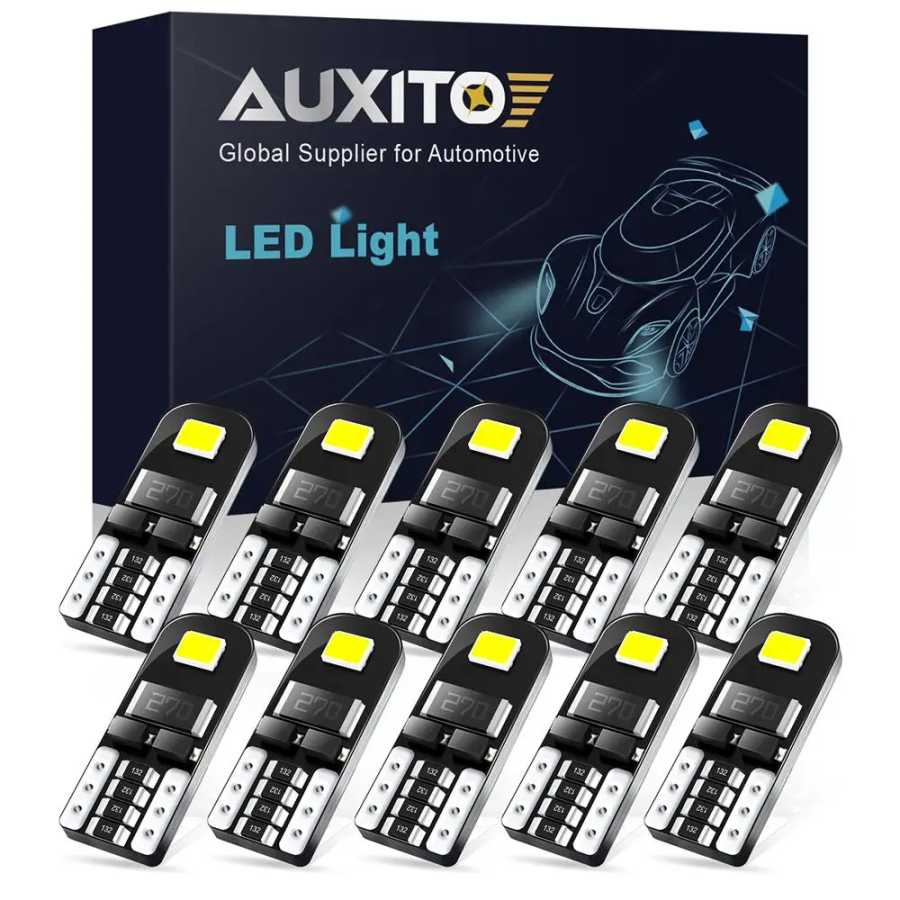 AUXITO 10 шт. W5W T10 светодиодная лампа Canbus без ошибок салона автомобиля 194 светодиодная сигнальная лампа для Mercedes-Bens Bmw Audi Ford 6000K 12V Автомобильные фары