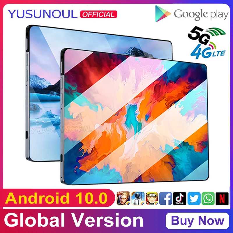 Планшеты P30 планшетный ПК 10,1 дюймов Android 1920*1200 IPS 13MP 4G Телефонный звонок 128 Гб ПЗУ тип-c GPS 5G Wi-Fi Поддержка Планшеты