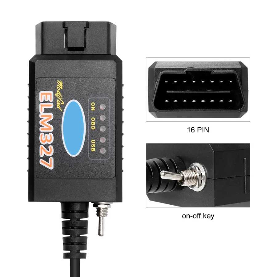 Фотография №4 товара Автомобильный диагностический сканер ELM327 V1.5 с USB-переключателем