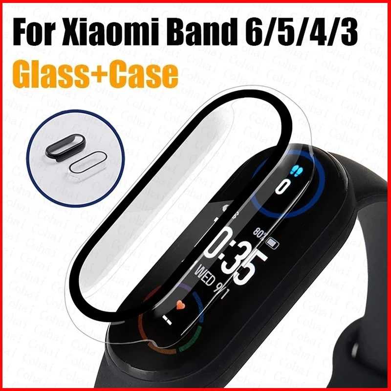 9D пленочное стекло для Xiaomi Mi Band 4 5 6 7, защитный чехол для экрана + пленка для Miband 6 5 7 Smart Watchband, полный защитный чехол Умная электроника