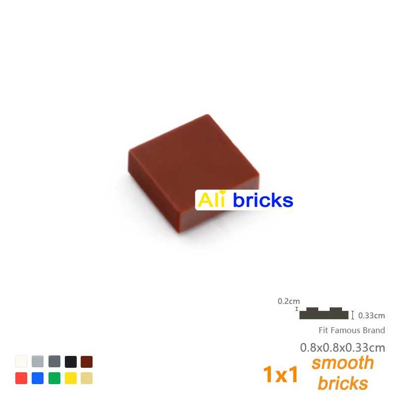 Фотография №3 товара 120 шт. DIY строительные блоки фигурки кирпичей гладкие 1x1 24