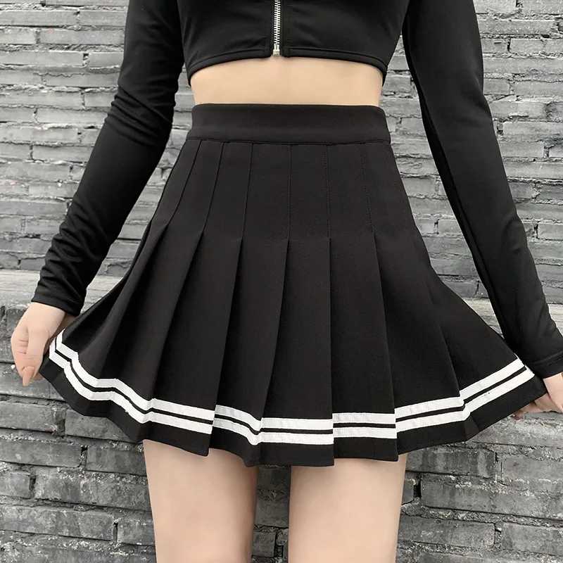 Винтажная лоскутная юбка в корейском стиле Harajuku JK, черные плиссированные юбки, готическая уличная одежда, мини-юбка с высокой талией, женская юбка в стиле панк Юбки