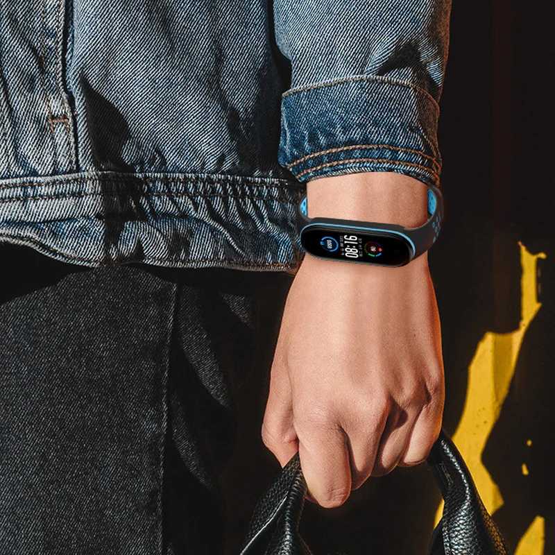 Фотография №4 товара Ремешок силиконовый для Mi band 6, сменный спортивный браслет для