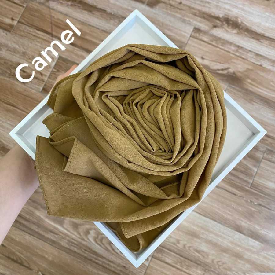 Фотография №3 товара Новый модный женский однотонный шифоновый платок-хиджаб, готовый к носке, мусульманская