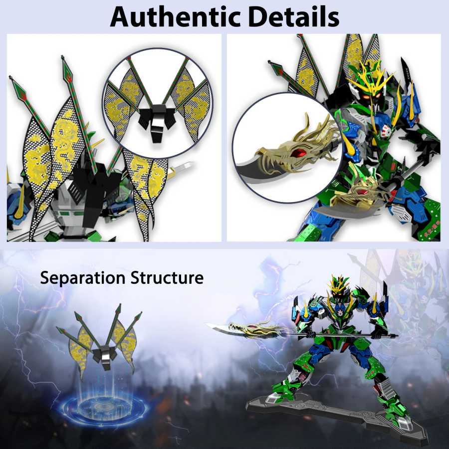 Microworld 3D Metal Puzzle Toy Romance of The Three Kingdoms Guan Yu Models Kits DIY Jigsaw Christmas Children For Desktop Gifts Игры и головоломки