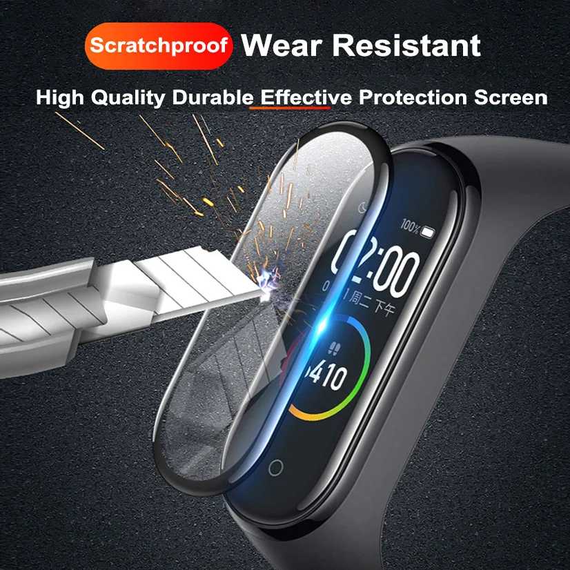 Фотография №4 товара Защитное 3d-стекло для Xiaomi mi band 4, 5, мягкая защитная