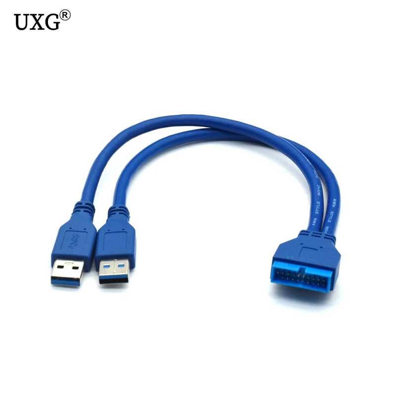 Фотография №1 товара Двойной 2-Контактный USB 3,0 A (штекер) для материнской платы, 20-контактный