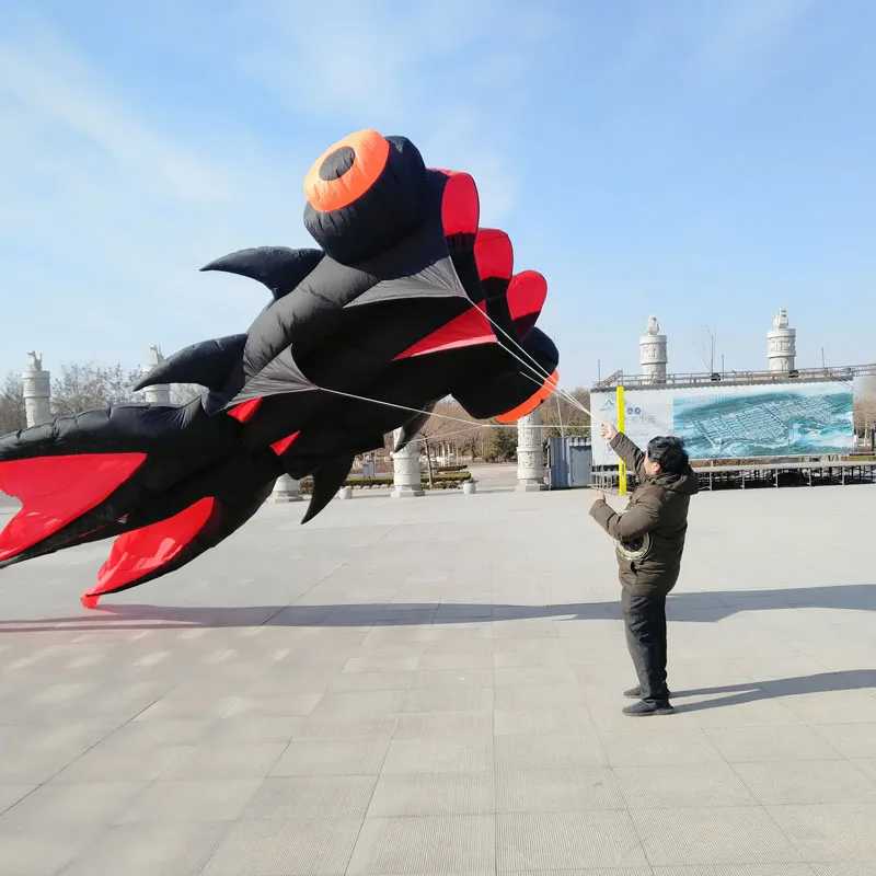 Новое поступление, 9-метровый воздушный змей с золотой рыбкой для взрослых, 37 квадратных метров, 3D, большие, огромные, большие, твердые, мягкие надувные воздушные змеи для шоу Активные игры и спорт