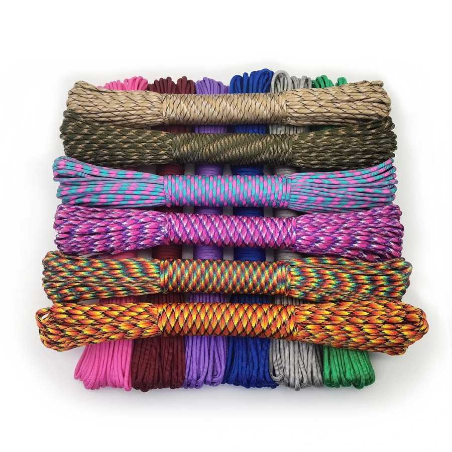 Новые цвета, высококачественная веревка Paracord 550, тип III 9, подставка, 100 футов, паракордный шнур, веревка, комплект для выживания, оптовая продажа для пеших прогулок, кемпинга Кемпинг и походы
