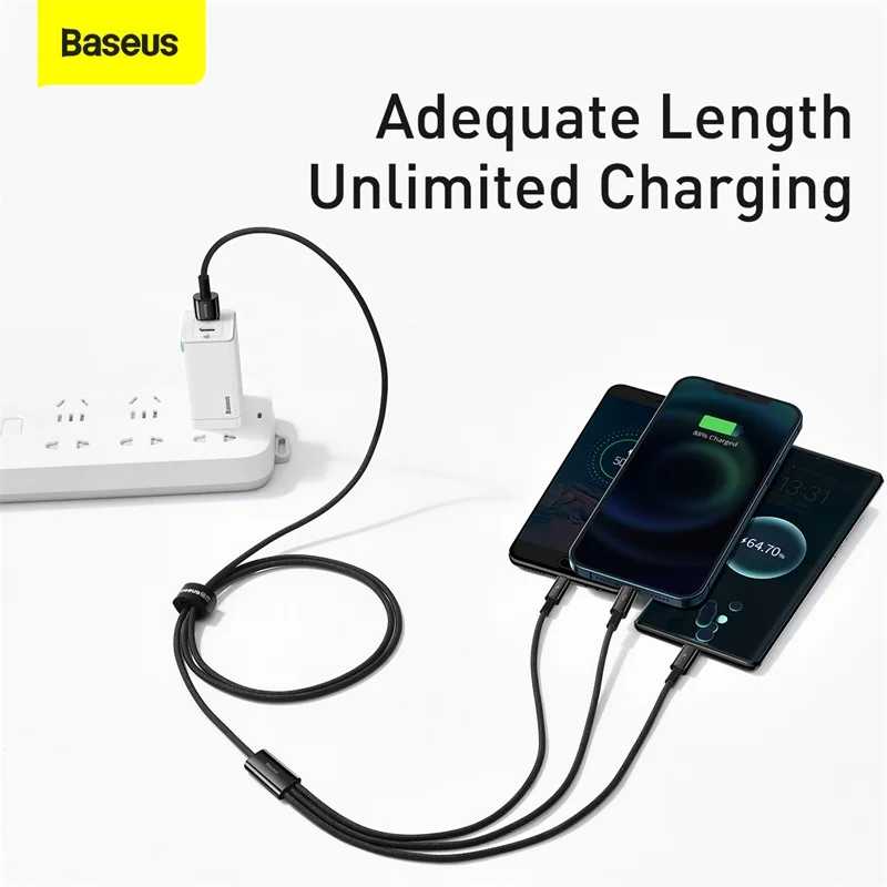 Фотография №3 товара Baseus 3 в 1 USB-кабель типа C для iPhone 12
