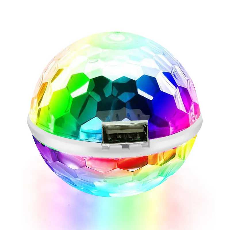 Фотография №1 товара USB DC 5 В двухголовый диско-шар сценическое освещение музыкальное управление