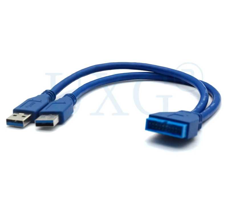 Двойной 2-Контактный USB 3,0 A (штекер) для материнской платы, 20-контактный кабель-адаптер, 19-контактный Удлинительный кабель USB Компьютерная периферия