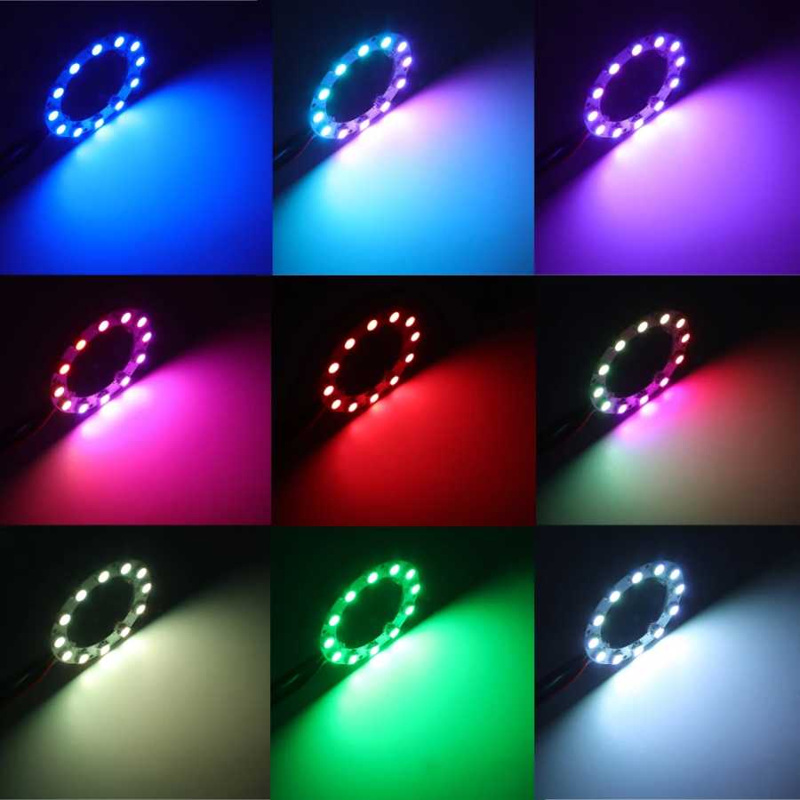 Фотография №3 товара Светодиодный кольцевой светильник WS2812B RGB, 5 В, 30 см, 50
