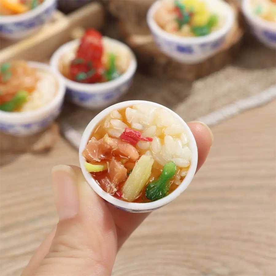 Фотография №1 товара 1 шт. случайный миниатюрный кукольный домик китайский рис Кондитерская кастрюля