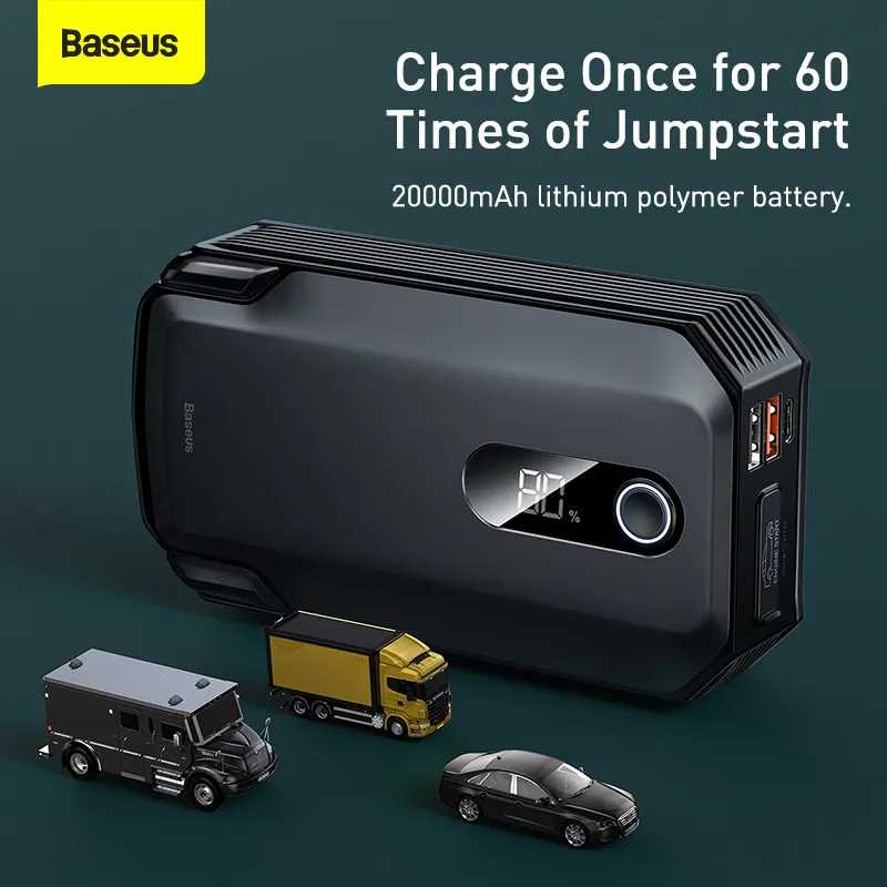 Фотография №3 товара Автомобильный стартер Baseus Power Bank 2000A/1000A 12V Портативное зарядное устройство