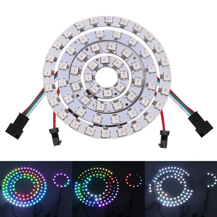 Фотография №1 товара Светодиодный кольцевой светильник WS2812B RGB, 5 В, 30 см, 50