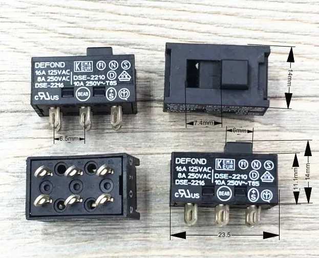DSE-2210 2216 Гонконгский тумблер, 2 передачи, 6 футов, два ряда, 16 А, выключатель питания, две передачи Хранилища для электроники