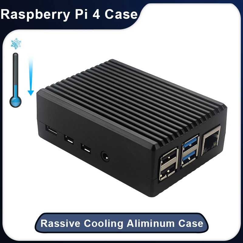 Корпус из алюминиевого сплава для Raspberry Pi 4, защитный корпус с пассивным охлаждением для Raspberry Pi 4, Модель B Компьютерные комплектующие