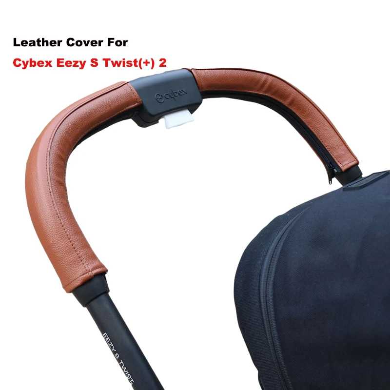 Кожаный чехол на ручку, подходит для Cybex Eezy S Twist(+) 2, чехол для коляски, чехол на подлокотник, аксессуары для коляски Детские коляски и аксессуары