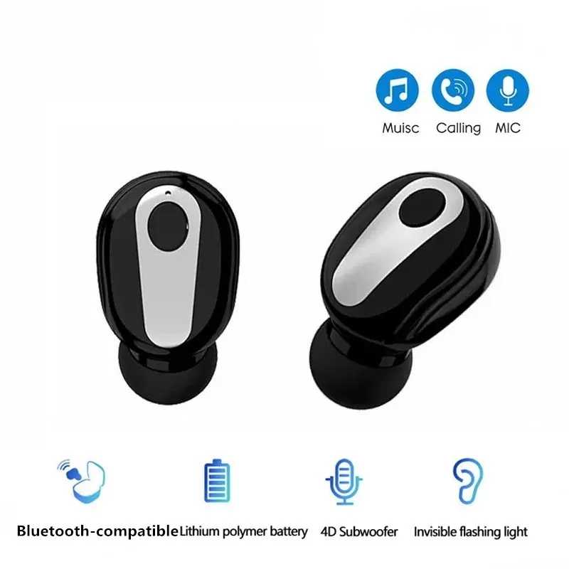 Беспроводные Bluetooth-наушники Mini S9, Спортивная игровая гарнитура с микрофоном, стерео наушники-вкладыши для Xiaomi всех телефонов 5,0 Портативное аудио и видео