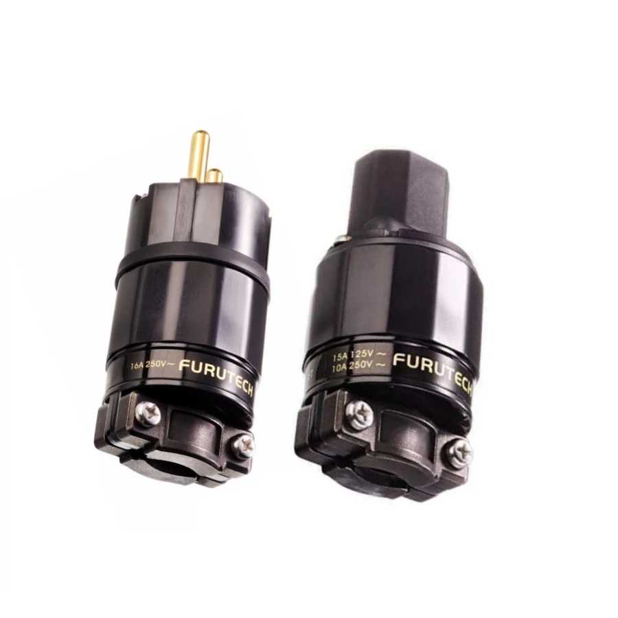 FURUTECH FI-E11(G) /FI-11-N1(G) Сетевая вилка с позолоченными контактами 24k, Schuko-Stecker IEC 15A/125V 16A/250V Аксессуары и запчасти